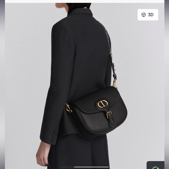 Dior Handbags - 💯% authentic large Dior Black Pebbled bobby Leather Saddle Bag